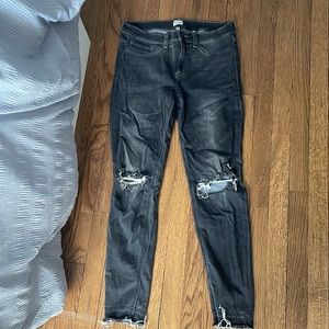 Gray ripped skinny jeans